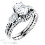 Oval Shaped Forever One Moissanite Engagement Ring #GTJ996-oval-fo-w