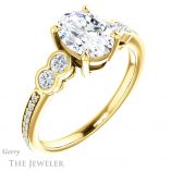 Oval Shaped Forever One Moissanite Engagement Ring #GTJ996-oval-fo-y