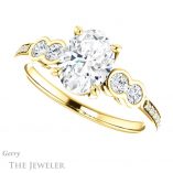 Oval Shaped Forever One Moissanite Engagement Ring #GTJ996-oval-fo-y
