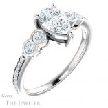 Pear Shaped Forever Brilliant Moissanite Engagement Ring #GTJ996-pear-fb-w