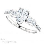 Pear Shaped Forever Brilliant Moissanite Engagement Ring #GTJ996-pear-fb-w