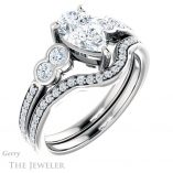Pear Shaped Forever Brilliant Moissanite Engagement Ring #GTJ996-pear-fb-w