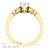 Pear Shaped Forever One Moissanite Engagement Ring #GTJ996-pear-fb-y 2 Pear Shaped Forever Brilliant Moissanite Engagement Ring #GTJ996-pear-fb-y