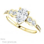 Pear Shaped Forever One Moissanite Engagement Ring #GTJ996-pear-fb-y 5 Pear Shaped Forever Brilliant Moissanite Engagement Ring #GTJ996-pear-fb-y