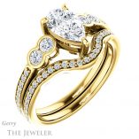 Pear Shaped Forever One Moissanite Engagement Ring #GTJ996-pear-fb-y 6 Pear Shaped Forever Brilliant Moissanite Engagement Ring #GTJ996-pear-fb-y