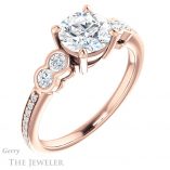 Round Cut Forever One Moissanite Engagement Ring #GTJ996-round-fo-r