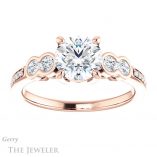 Round Cut Forever One Moissanite Engagement Ring #GTJ996-round-fo-r