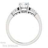 Round Cut Forever One Moissanite Engagement Ring #GTJ996-round-fo-w