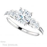 Round Cut Forever One Moissanite Engagement Ring #GTJ996-round-fo-w