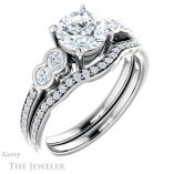 Round Cut Forever One Moissanite Engagement Ring #GTJ996-round-fo-w