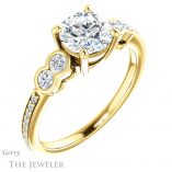Round Cut Forever One Moissanite Engagement Ring #GTJ996-round-fo-y