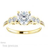 Round Cut Forever One Moissanite Engagement Ring #GTJ996-round-fo-y