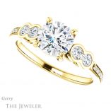 Round Cut Forever One Moissanite Engagement Ring #GTJ996-round-fo-y