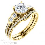 Round Cut Forever One Moissanite Engagement Ring #GTJ996-round-fo-y