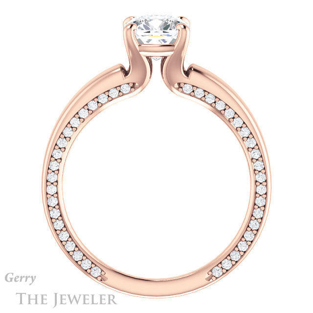 Cushion Cut Forever One Moissanite Engagement Ring #GTJ998-cushion-fo-r | Gerry The Jeweler Cushion Cut Forever One Moissanite Engagement Ring #GTJ998-cushion-fo-r