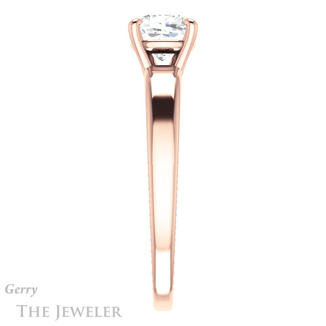 Cushion Cut Forever One Moissanite Engagement Ring #GTJ998-cushion-fo-r | Gerry The Jeweler Cushion Cut Forever One Moissanite Engagement Ring #GTJ998-cushion-fo-r