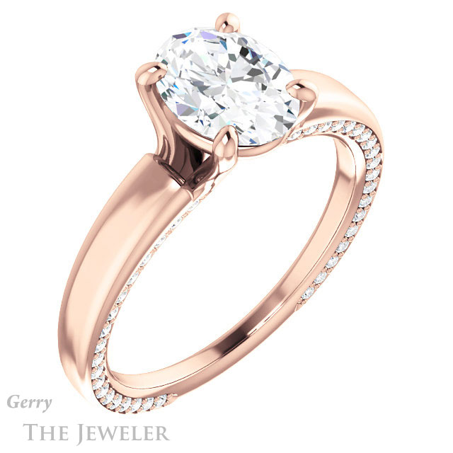 Oval Shaped Forever One Moissanite Engagement Ring #GTJ998-oval-fo-r | Gerry The Jeweler Oval Shaped Forever One Moissanite Engagement Ring #GTJ998-oval-fo-r