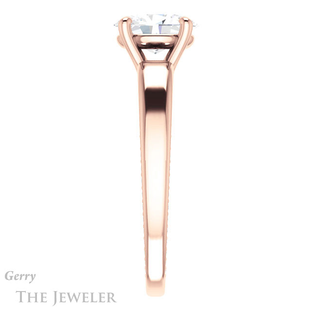 Oval Shaped Forever One Moissanite Engagement Ring #GTJ998-oval-fo-r | Gerry The Jeweler Oval Shaped Forever One Moissanite Engagement Ring #GTJ998-oval-fo-r