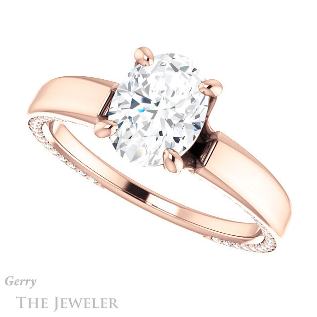 Oval Shaped Forever One Moissanite Engagement Ring #GTJ998-oval-fo-r | Gerry The Jeweler Oval Shaped Forever One Moissanite Engagement Ring #GTJ998-oval-fo-r