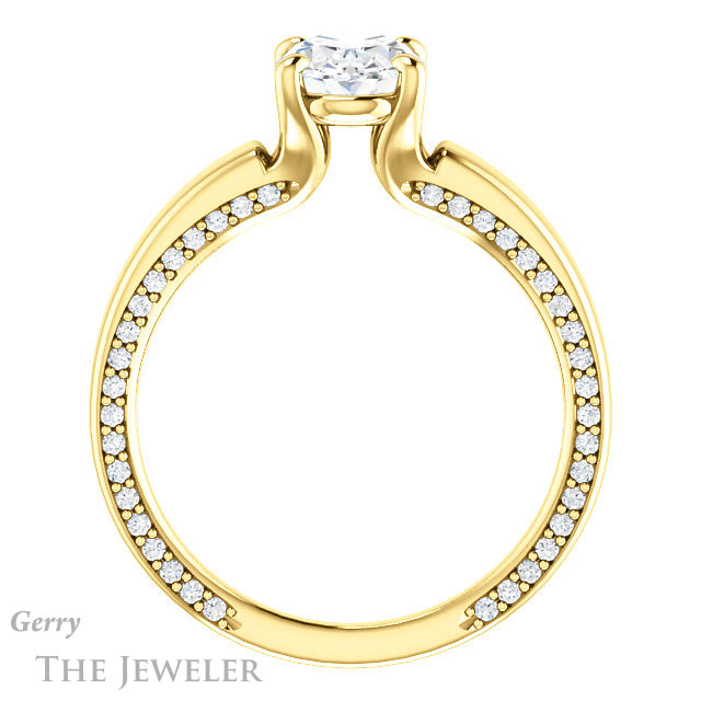 Oval Shaped Forever One Moissanite Engagement Ring #GTJ998-oval-fo-y | Gerry The Jeweler Oval Shaped Forever One Moissanite Engagement Ring #GTJ998-oval-fo-y