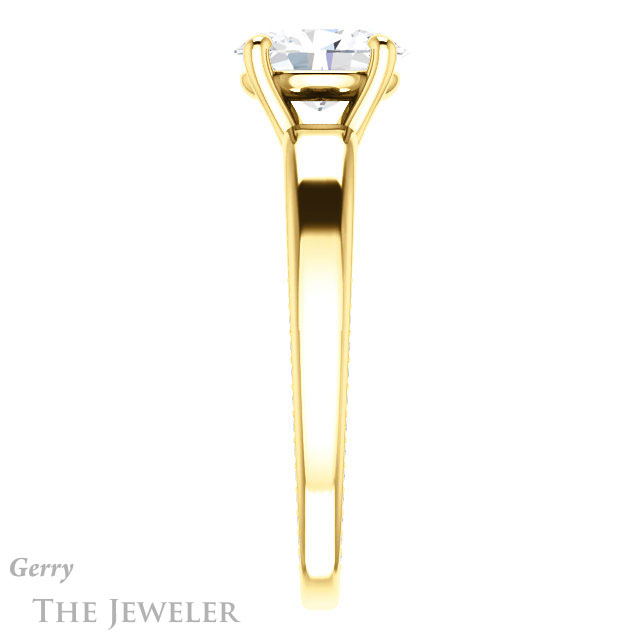 Oval Shaped Forever One Moissanite Engagement Ring #GTJ998-oval-fo-y | Gerry The Jeweler Oval Shaped Forever One Moissanite Engagement Ring #GTJ998-oval-fo-y