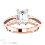 Emerald Cut Forever Brilliant Moissanite Engagement Ring #GTJ999-emerald-fb-r