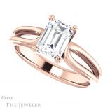 Emerald Cut Forever Brilliant Moissanite Engagement Ring #GTJ999-emerald-fb-r