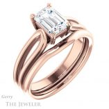 Emerald Cut Forever Brilliant Moissanite Engagement Ring #GTJ999-emerald-fb-r