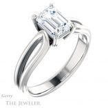 Emerald Cut Forever One Moissanite Engagement Ring #GTJ999-emerald-fb-w 4 Emerald Cut Forever Brilliant Moissanite Engagement Ring #GTJ999-emerald-fb-w