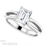 Emerald Cut Forever One Moissanite Engagement Ring #GTJ999-emerald-fb-w 5 Emerald Cut Forever Brilliant Moissanite Engagement Ring #GTJ999-emerald-fb-w