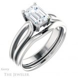 Emerald Cut Forever One Moissanite Engagement Ring #GTJ999-emerald-fb-w 6 Emerald Cut Forever Brilliant Moissanite Engagement Ring #GTJ999-emerald-fb-w