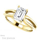 Emerald Cut Forever One Moissanite Engagement Ring #GTJ999-emerald-fb-y 5 Emerald Cut Forever Brilliant Moissanite Engagement Ring #GTJ999-emerald-fb-y