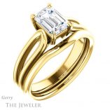 Emerald Cut Forever One Moissanite Engagement Ring #GTJ999-emerald-fb-y 6 Emerald Cut Forever Brilliant Moissanite Engagement Ring #GTJ999-emerald-fb-y