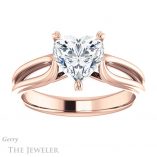 Heart Shaped Forever One Moissanite Engagement Ring #GTJ999-heart-fb-r 1 Heart Shaped Forever Brilliant Moissanite Engagement Ring #GTJ999-heart-fb-r