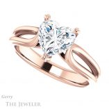 Heart Shaped Forever One Moissanite Engagement Ring #GTJ999-heart-fb-r 5 Heart Shaped Forever Brilliant Moissanite Engagement Ring #GTJ999-heart-fb-r