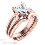 Heart Shaped Forever One Moissanite Engagement Ring #GTJ999-heart-fb-r 6 Heart Shaped Forever Brilliant Moissanite Engagement Ring #GTJ999-heart-fb-r