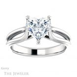 Heart Shaped Forever One Moissanite Engagement Ring #GTJ999-heart-fb-w 1 Heart Shaped Forever Brilliant Moissanite Engagement Ring #GTJ999-heart-fb-w