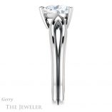 Heart Shaped Forever One Moissanite Engagement Ring #GTJ999-heart-fb-w 3 Heart Shaped Forever Brilliant Moissanite Engagement Ring #GTJ999-heart-fb-w