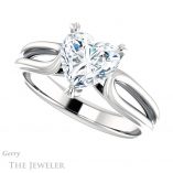 Heart Shaped Forever One Moissanite Engagement Ring #GTJ999-heart-fb-w 5 Heart Shaped Forever Brilliant Moissanite Engagement Ring #GTJ999-heart-fb-w
