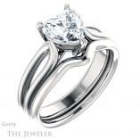 Heart Shaped Forever One Moissanite Engagement Ring #GTJ999-heart-fb-w 6 Heart Shaped Forever Brilliant Moissanite Engagement Ring #GTJ999-heart-fb-w