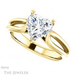 Heart Shaped Forever One Moissanite Engagement Ring #GTJ999-heart-fb-y 5 Heart Shaped Forever Brilliant Moissanite Engagement Ring #GTJ999-heart-fb-y