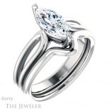 Marquise Cut Forever Brilliant Moissanite Engagement Ring #GTJ999-marquise-fb-w