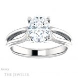 Oval Shaped Forever One Moissanite Engagement Ring #GTJ999-oval-fo-w