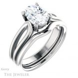 Oval Shaped Forever One Moissanite Engagement Ring #GTJ999-oval-fo-w