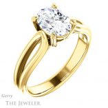 Oval Shaped Forever One Moissanite Engagement Ring #GTJ999-oval-fo-y 4 Oval Shaped Forever One Moissanite Engagement Ring #GTJ999-oval-fo-y