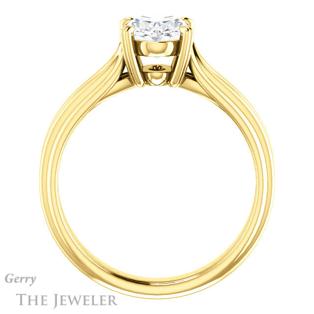 Oval Shaped Forever One Moissanite Engagement Ring #GTJ999-oval-fo-y