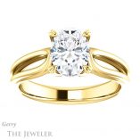 Oval Shaped Forever One Moissanite Engagement Ring #GTJ999-oval-fo-y 1 Oval Shaped Forever One Moissanite Engagement Ring #GTJ999-oval-fo-y