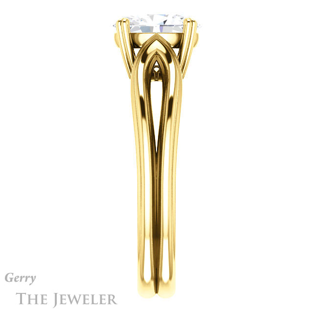Oval Shaped Forever One Moissanite Engagement Ring #GTJ999-oval-fo-y 3 Oval Shaped Forever One Moissanite Engagement Ring #GTJ999-oval-fo-y