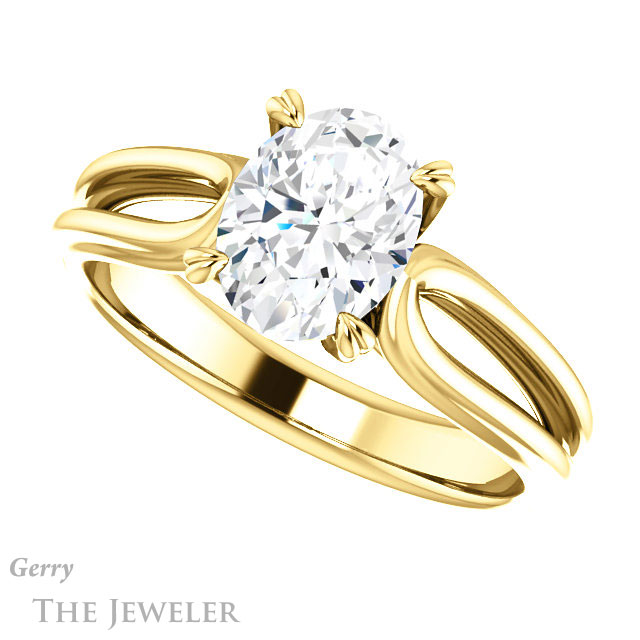 Oval Shaped Forever One Moissanite Engagement Ring #GTJ999-oval-fo-y 5 Oval Shaped Forever One Moissanite Engagement Ring #GTJ999-oval-fo-y