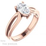 Pear Shaped Forever One Moissanite Engagement Ring #GTJ999-pear-fb-r 4 Pear Shaped Forever Brilliant Moissanite Engagement Ring #GTJ999-pear-fb-r